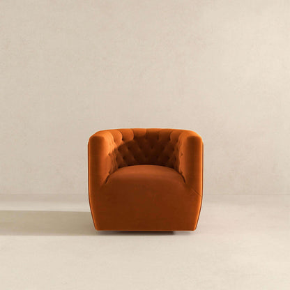 Delaney Burnt Orange Velvet Swivel Chair