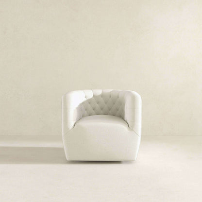 Silla giratoria Delaney color crema Boucle
