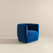 Silla giratoria Delaney de terciopelo azul oscuro