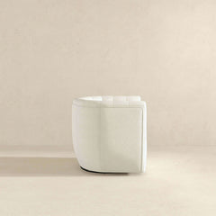 Silla giratoria Delaney color crema Boucle