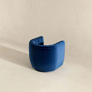 Silla giratoria Delaney de terciopelo azul oscuro