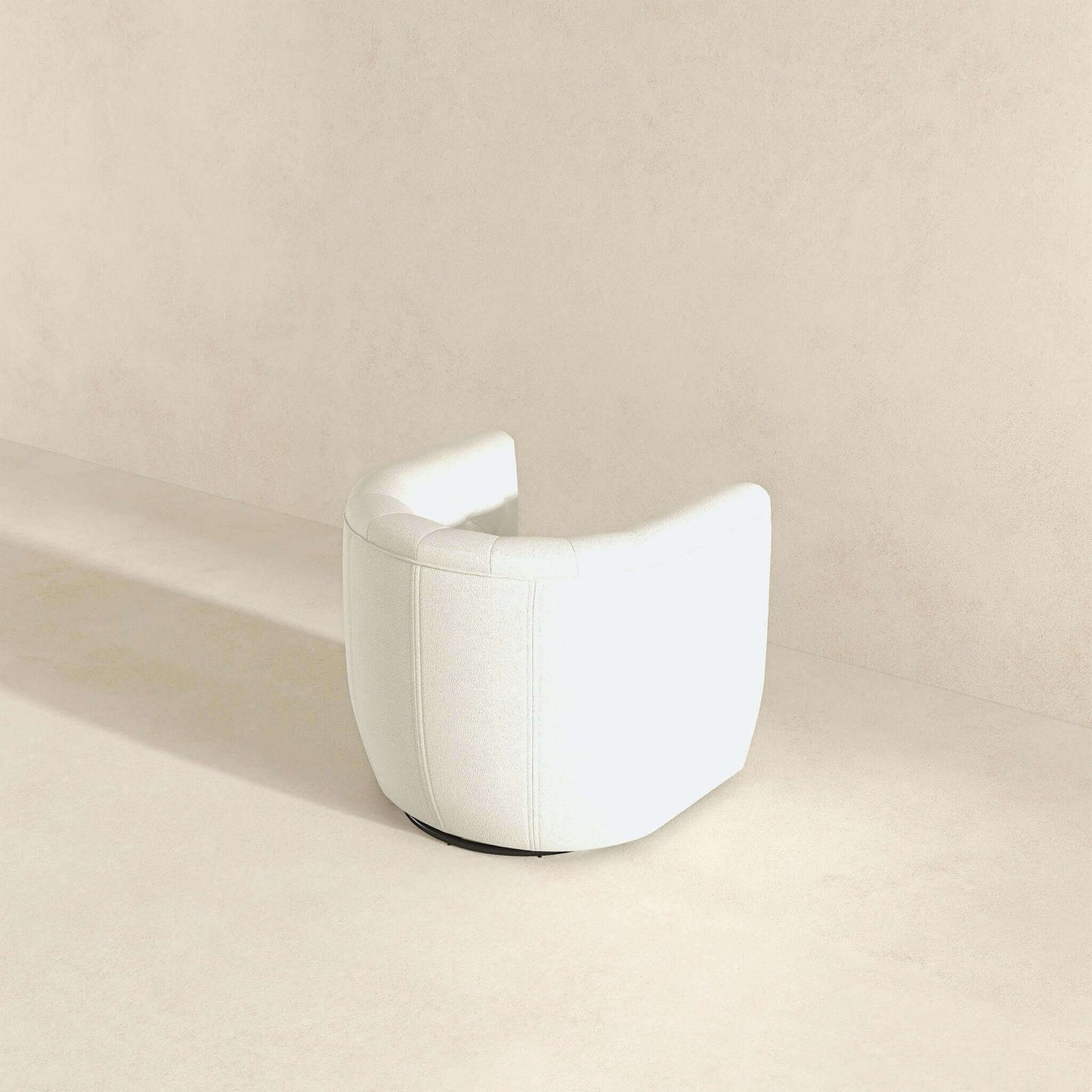 Silla giratoria Delaney color crema Boucle