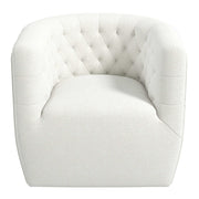 Silla giratoria Delaney color crema Boucle
