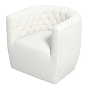 Silla giratoria Delaney color crema Boucle