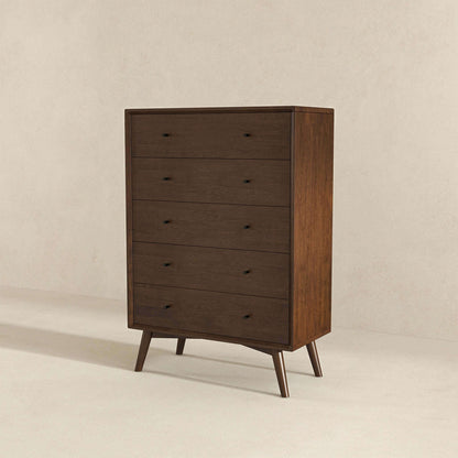 Caroline Mid Century Modern Solid Wood Dresser 5-Drawer