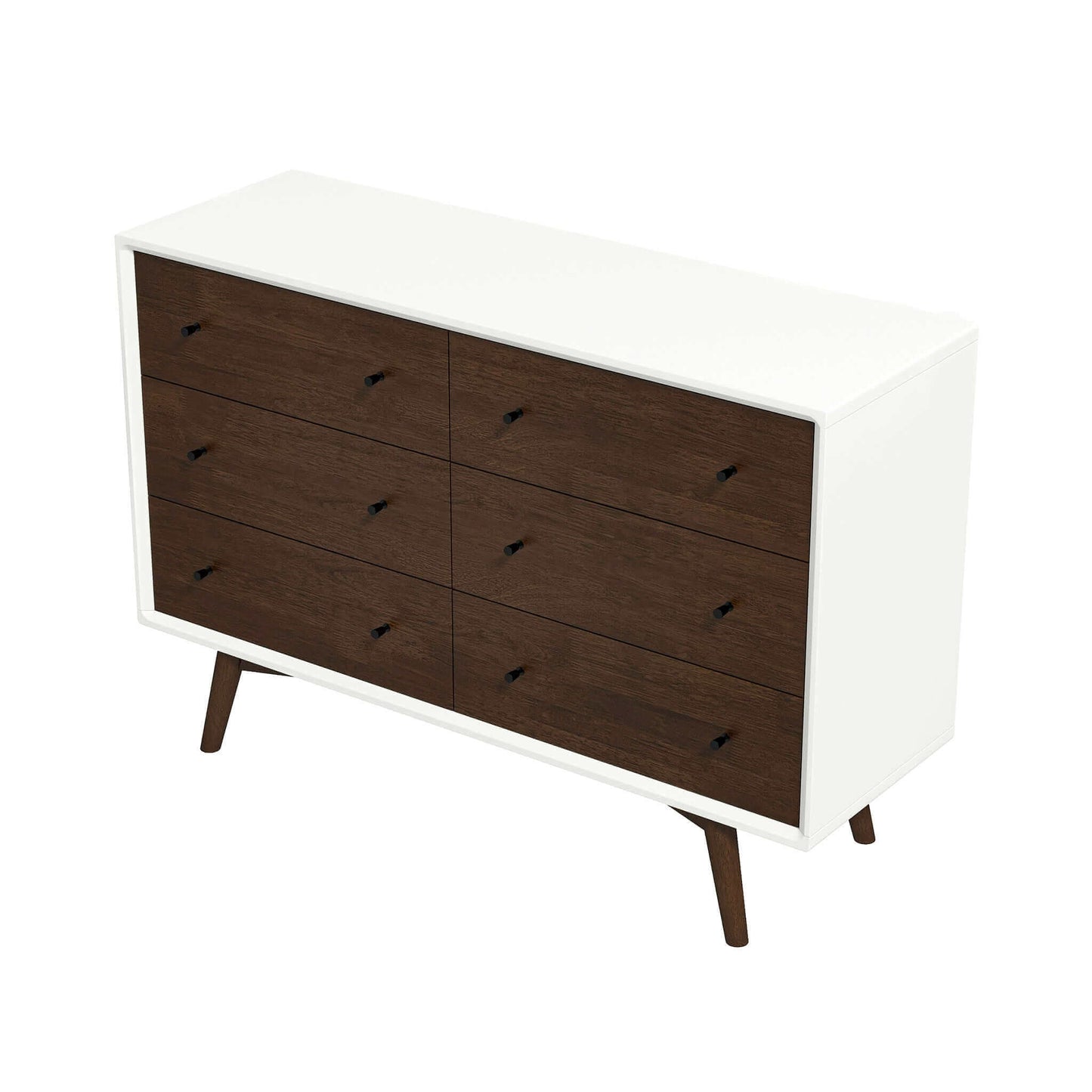 Ashcroft Furniture Drs00700304 Mid Century Modern Dresser 6 Drawer, White Ashcroft Furniture Drs00700304 Mid Century Modern Dresser 6 Drawer, White
