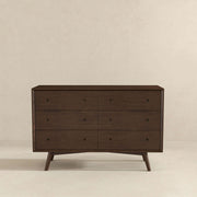 Mid Century Modern Walnut Dresser 6 Drawer