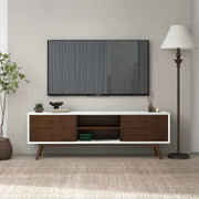 Soporte para TV Caroline Walnut blanco de hasta 72"