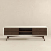 Soporte para TV Caroline Walnut blanco de hasta 72"