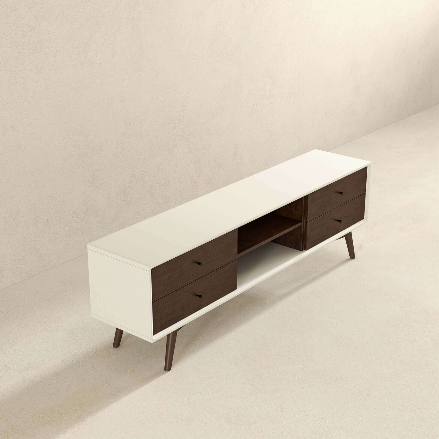 Caroline Walnut White TV Stand Up To 72"
