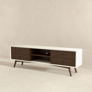 Soporte para TV Caroline Walnut blanco de hasta 72"