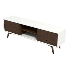 Soporte para TV Caroline Walnut blanco de hasta 72"