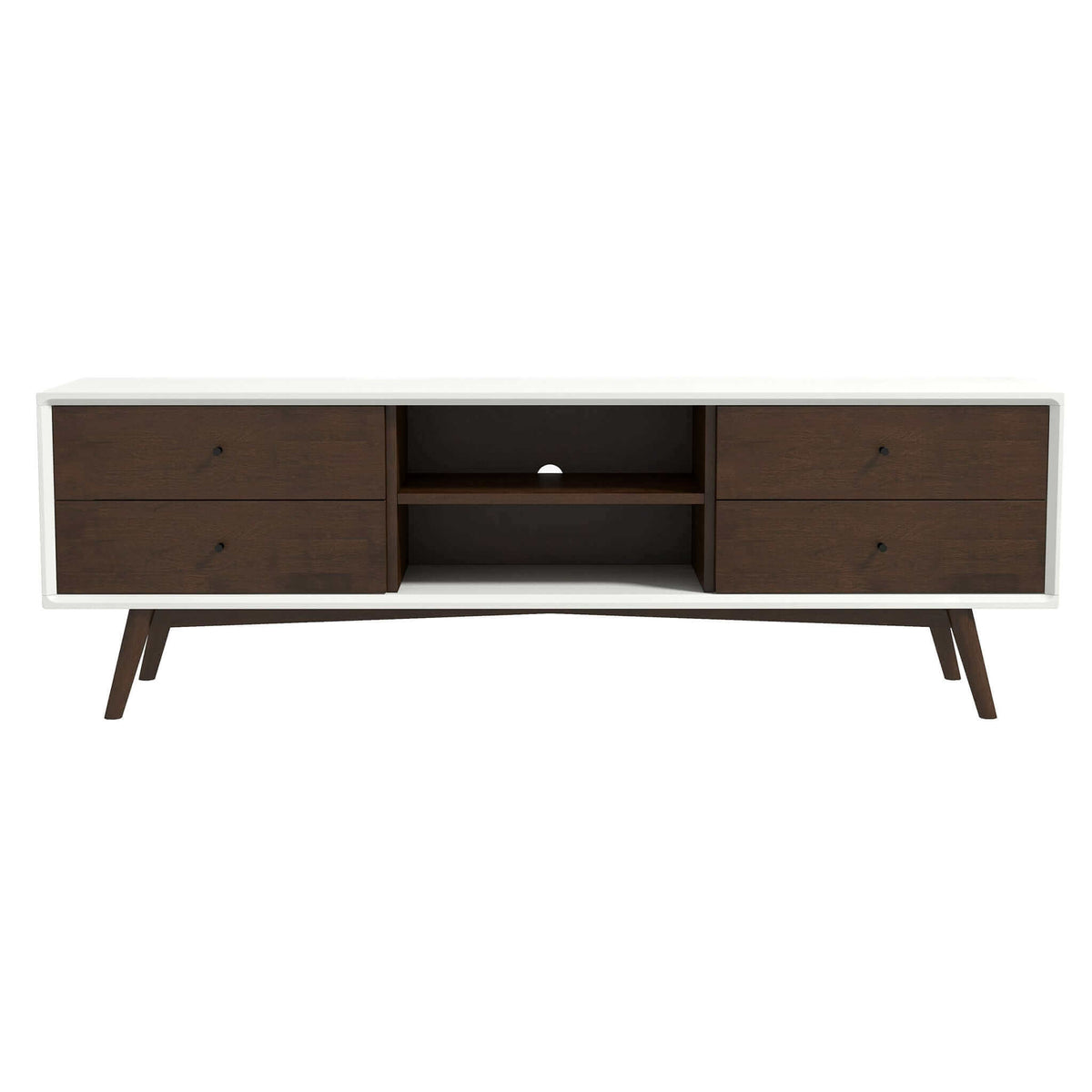 Soporte para TV Caroline Walnut blanco de hasta 72"