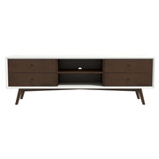 Soporte para TV Caroline Walnut blanco de hasta 72"