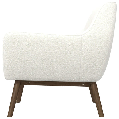 Sillón Panom de bouclé blanco