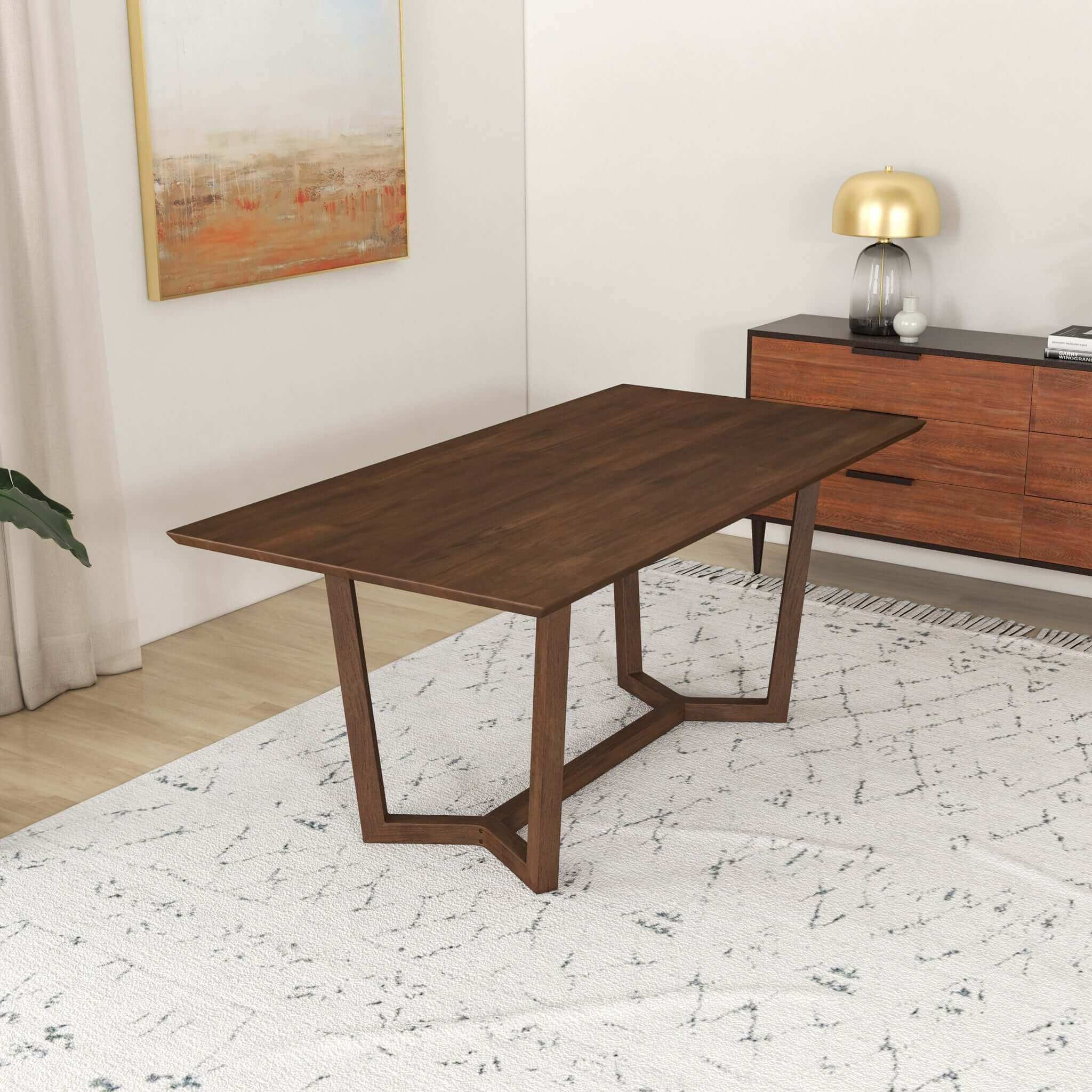 Mesa de comedor Marina de madera maciza en color marrón