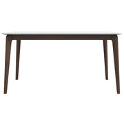 Mesa de comedor Lindsey de madera maciza con tapa blanca