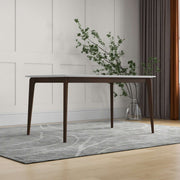 Mesa de comedor Lindsey de madera maciza con tapa blanca