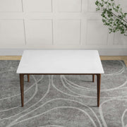 Mesa de comedor Lindsey de madera maciza con tapa blanca