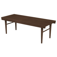 Banco moderno de madera maciza Mia de mediados de siglo