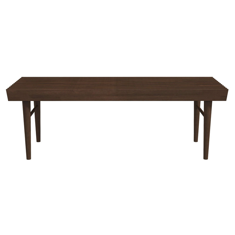 Banco moderno de madera maciza Mia de mediados de siglo