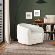 Silla giratoria Elise Mid Century Modern beige Boucle