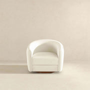Silla giratoria Elise Mid Century Modern beige Boucle