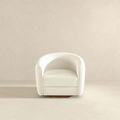 Silla giratoria Elise Mid Century Modern beige Boucle