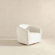 Silla giratoria Elise Mid Century Modern beige Boucle