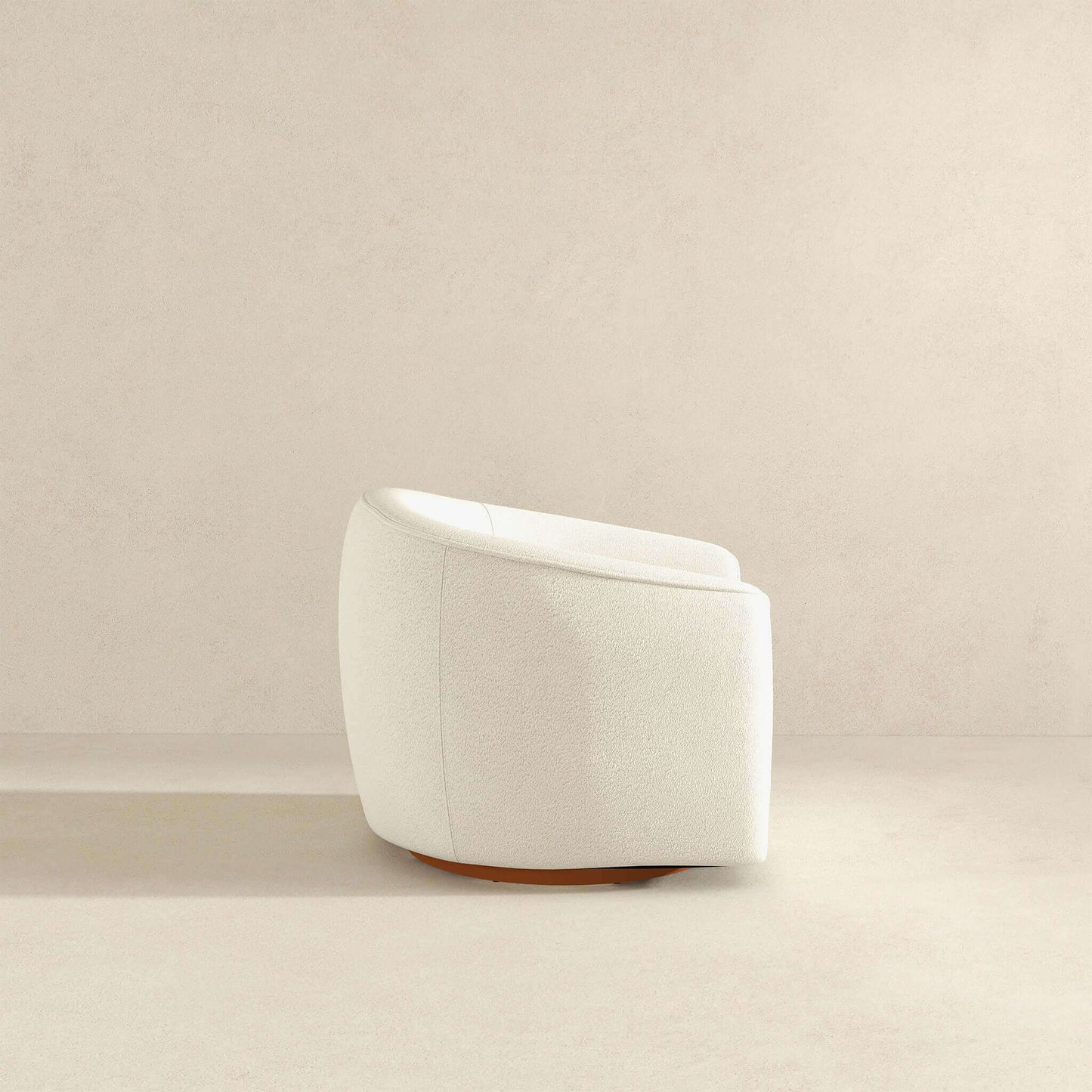 Silla giratoria Elise Mid Century Modern beige Boucle