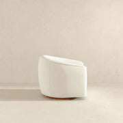 Silla giratoria Elise Mid Century Modern beige Boucle