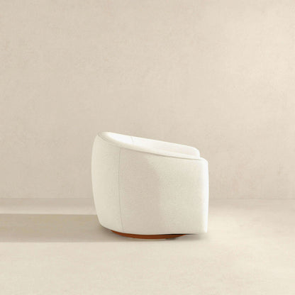 Silla giratoria Elise Mid Century Modern beige Boucle