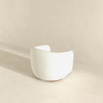 Silla giratoria Elise Mid Century Modern beige Boucle