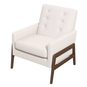 Sillón Cole de madera maciza de terciopelo beige