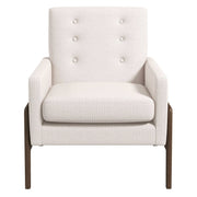 Sillón Cole de madera maciza de terciopelo beige