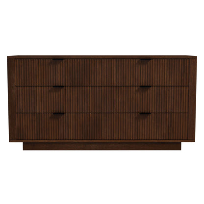 Lola Mid Century Modern Walnut Dresser With 6 Drawers