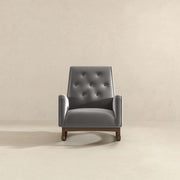 Demetrius  Light Grey Fabric Solid Wood Rocking Chair