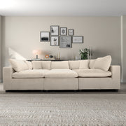 Sofá modular seccional de terciopelo color marfil Hayward