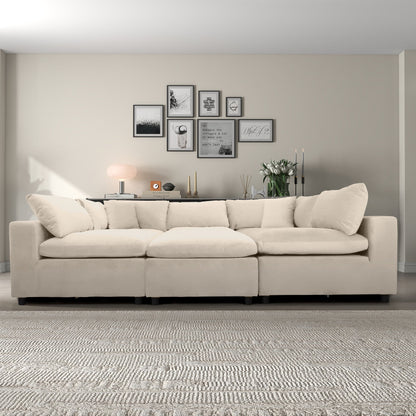 Hayward Ivory Velvet Modular Sectional Sofa