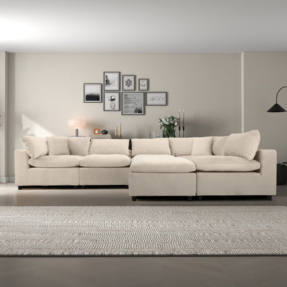 Hayward Ivory Velvet Modular Sectional Sofa