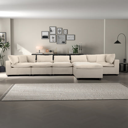 Hayward Ivory Velvet Modular Sectional Sofa