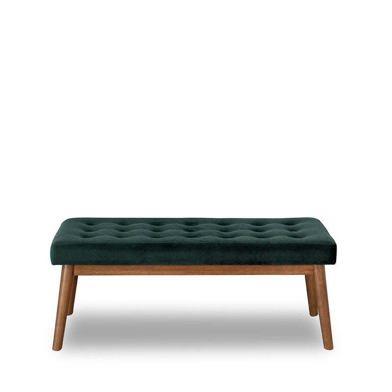 Banco moderno Delilah - Terciopelo verde