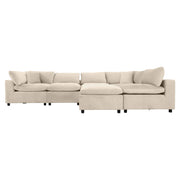 Sofá modular seccional de terciopelo color marfil Hayward