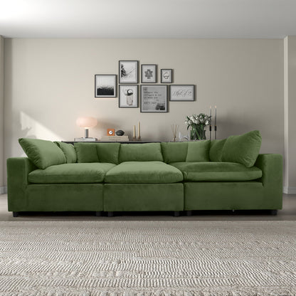 Sofá modular seccional de terciopelo verde oliva Hayward