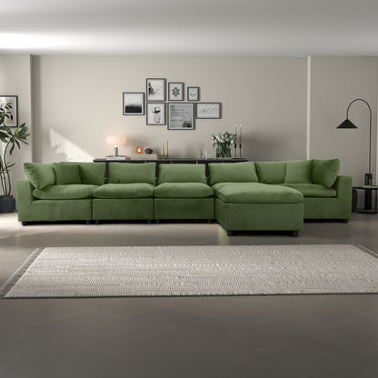 Sofá modular seccional de terciopelo verde oliva Hayward