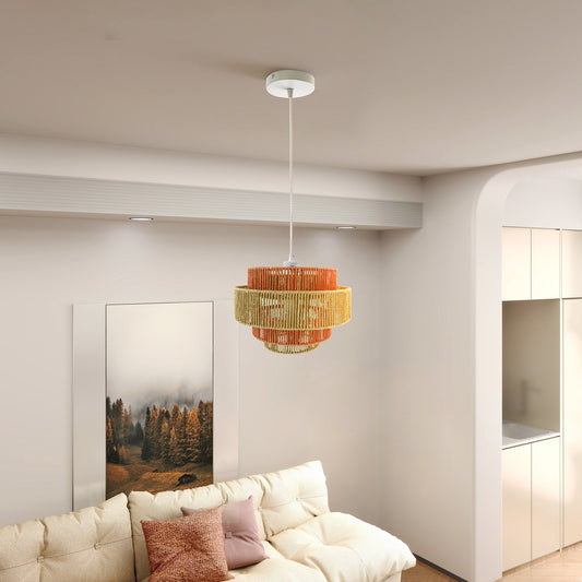 Dorset Pendant Lamp - White and Natural/Terracotta