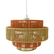 Lámpara colgante Dorset - Blanco y natural/terracota