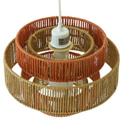 Lámpara colgante Dorset - Blanco y natural/terracota