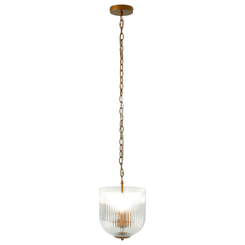 Lámpara colgante Garnet - Oro grueso + Cristal transparente
