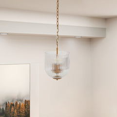 Lámpara colgante Garnet - Oro grueso + Cristal transparente